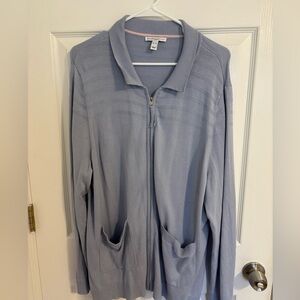 Isaac Mizrahi Soft Blue Knit Cardigan - XL